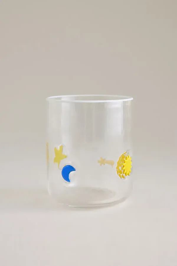 Celestial Icon Juice Glass - Yellow, Handblown Glass by Anthropologie