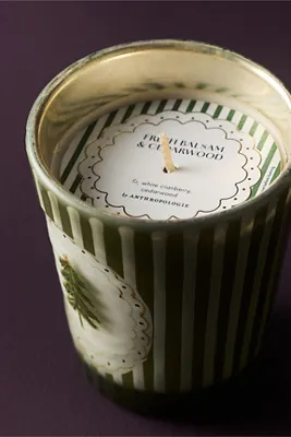 Christmas Tree Icon Balsam & Cedarwood Glass Candle - Green by Anthropologie, alternate view