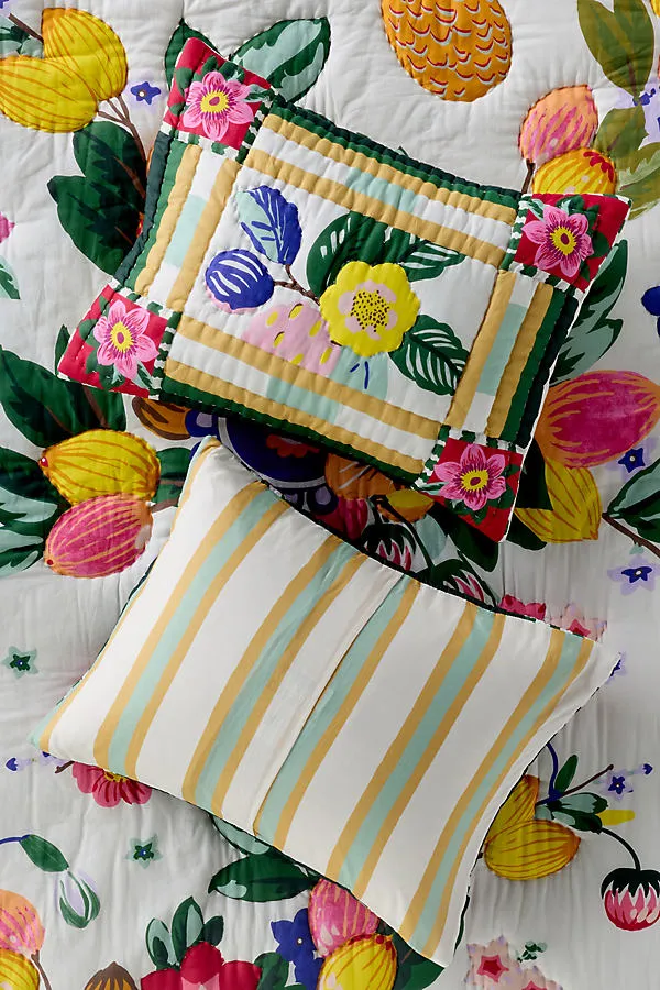 Cotton Voile Printed Pillow Shams Set of 2 - Green, Cotton product
