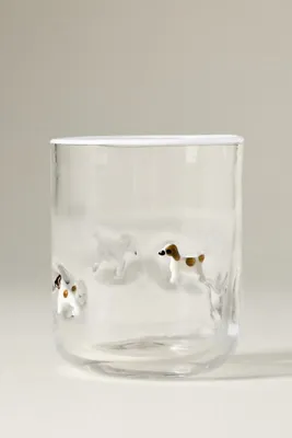 Dog Icon Juice Glass - Brown, Hand-Blown Glass product
