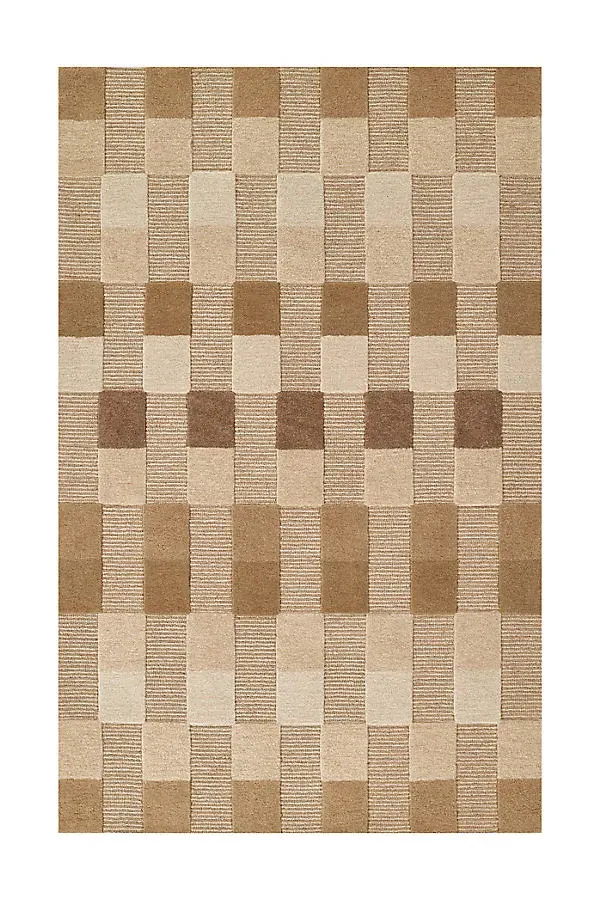 Fletcher Geometric Tufted Rug - Beige, Wool by Anthropologie