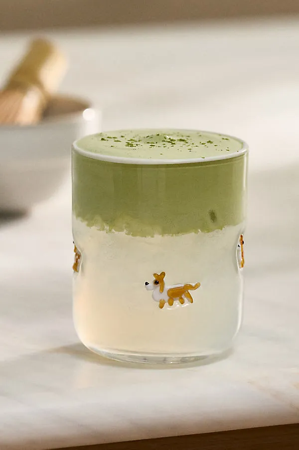 Icon Dog Edition Juice Glass - White, Glass by Anthropologie