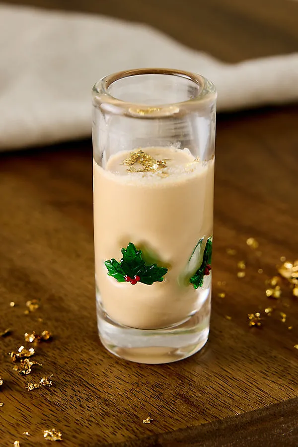 Icon Holly Shot Glass - Green, Hand-Blown Glass by Anthropologie