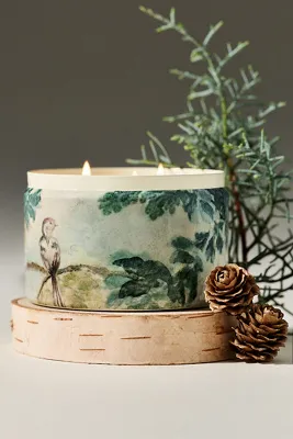 Judarn Tapestry Frosted Garland Tinned Candle - Green by Anthropologie, alternate view