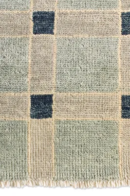 Lynn Geometric Hand-Knotted Rug - Blue, Wool by Anthropologie, image 2