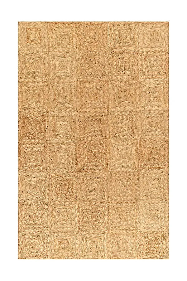 Maritime Handwoven Geometric Jute Rug - Beige by Anthropologie