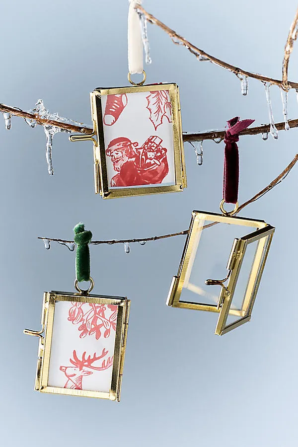 Mini Frame Ornaments Set of 3 - Gold, Metal by Anthropologie