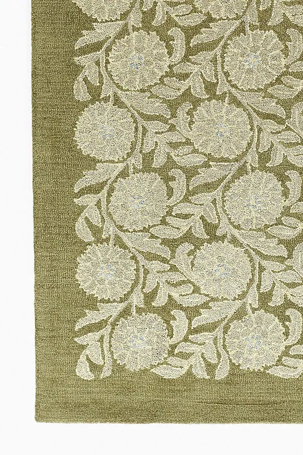 Oxford Floral Tufted Rug 8x10 - Green, Cotton/Wool by Anthropologie, image 2