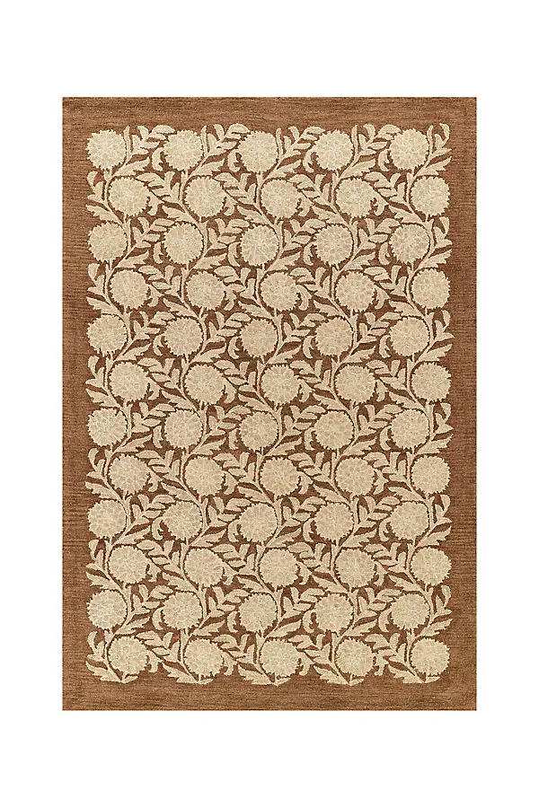Oxford Floral Tufted Rug - Brown, Wool by Anthropologie
