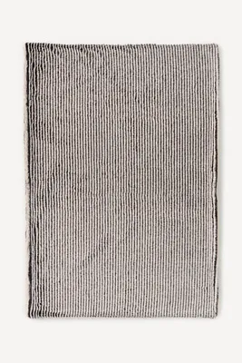 Striped Jacquard Faux-Fur Throw Blanket - Polyester alternate view