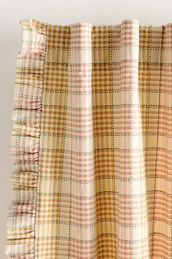 Tucker Woven Ruffle Edge Curtain - Cotton product