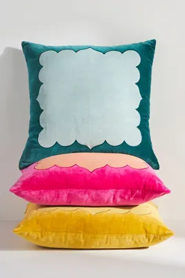 Vanya Appliqué Square Cushion - Yellow, Cotton product