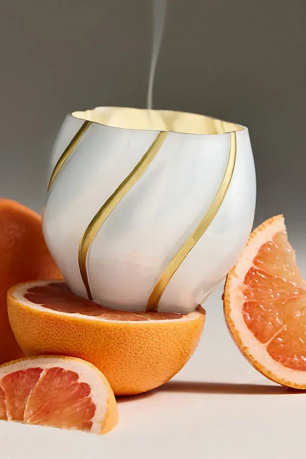 Capri Blue Volcano Swirl Decorator Candle - Gold by Anthropologie