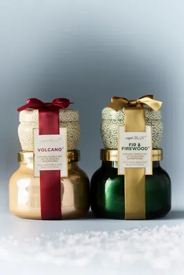 Fir & Firewood Stacking Candle Gift Set - Green, Cotton by Anthropologie, alternate view