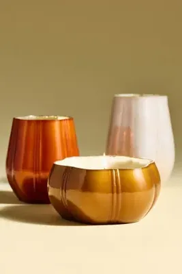 Spiced Cider Glass Decorator Candle - White by Anthropologie, image 2