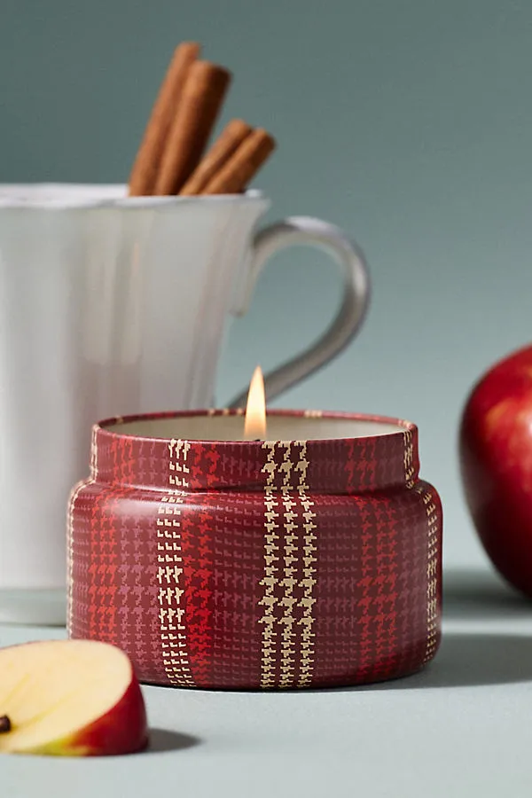 Spiced Cider Tin Candle - Red by Anthropologie
