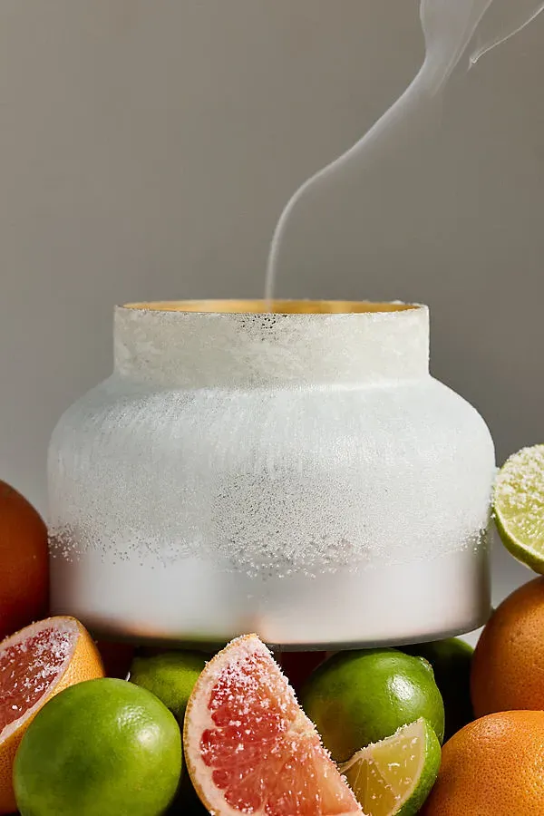 Volcano Medium Glass Jar Candle - White by Anthropologie