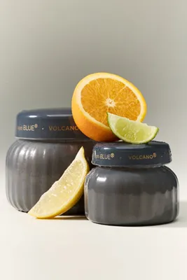 Volcano Small Glass Jar Candle - Grey, Cotton product