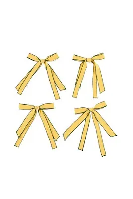 Moñitas Napkin Rings Set of 4 - Yellow, Cotton product