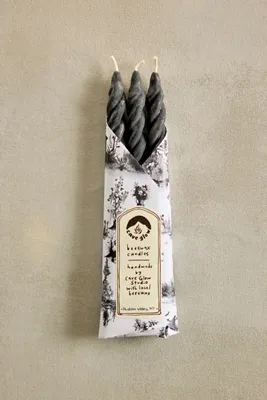 Terrain Twisty Tapers Set of 3 - Black, Beeswax by Anthropologie, alternate view