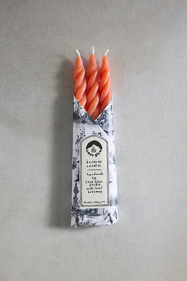 Terrain Twisty Tapers Set of 3 - Orange, Beeswax by Anthropologie, image 2