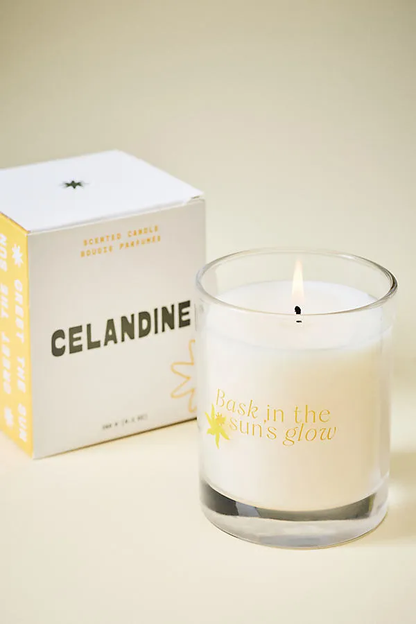 Celandine Sun-Kissed Glass Candle - Yellow, Cotton product