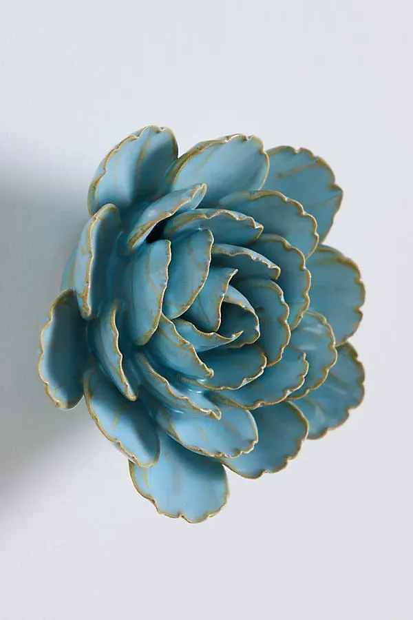 Ceramic Flower Gallery Wall Charm - Teal by Anthropologie, alternate view