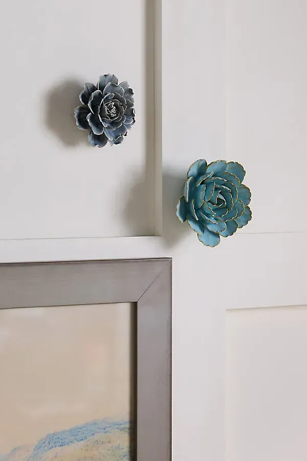 Ceramic Rose Wall Charm - Blue by Anthropologie