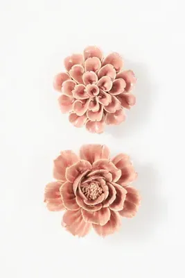 Ceramic Rose Wall Charm - Pink product