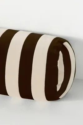 Christina Lundsteen Stripe Bolster Cushion - Orange, Cotton Velvet product