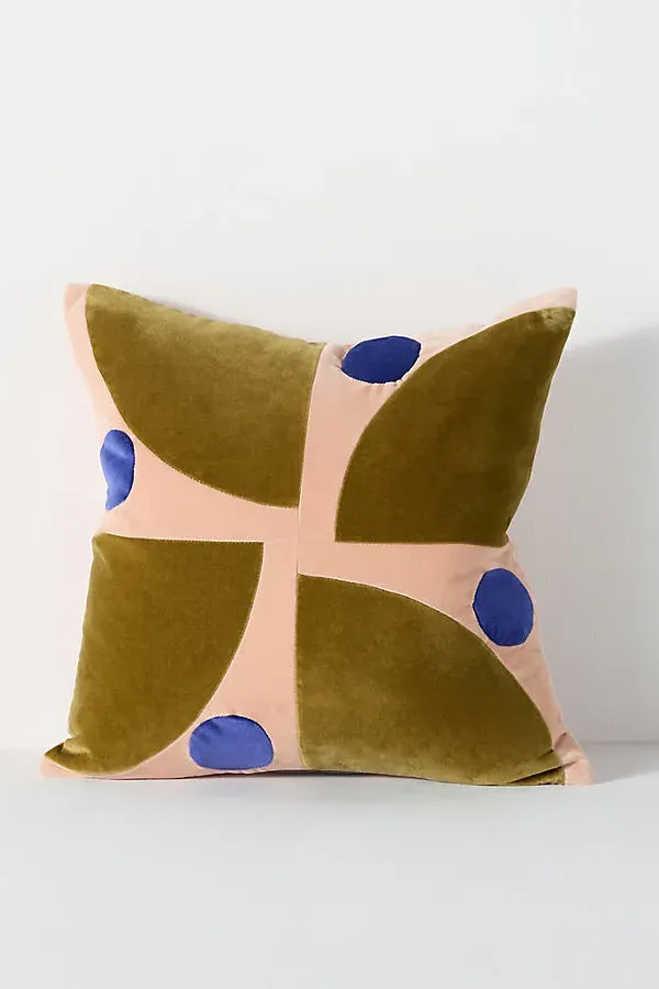 Josefine Cushion Cover - Green, Cotton Velvet by Anthropologie