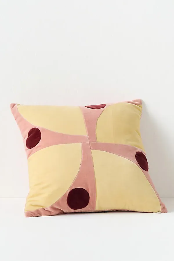 Josefine Cushion Cover - Pink, Cotton Velvet by Anthropologie