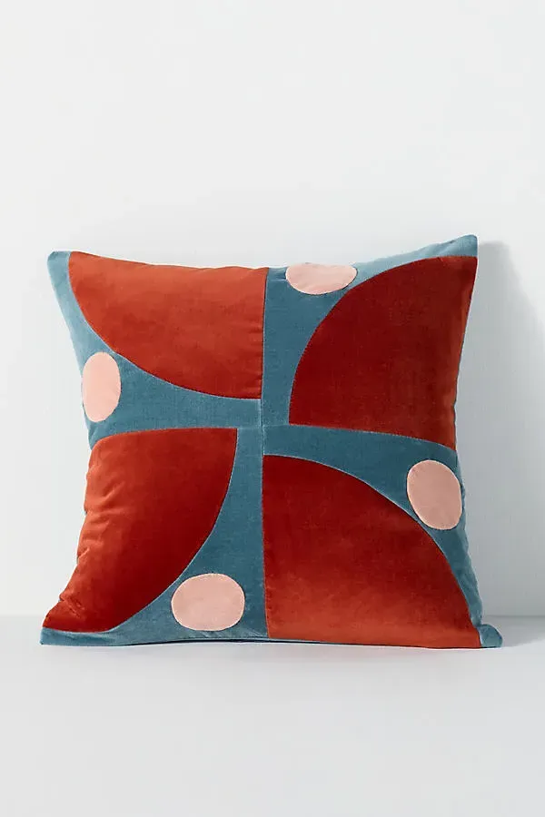 Josefine Cushion Cover - Red, Cotton Velvet by Anthropologie
