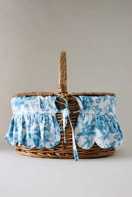 Oval Picnic Basket Hamper - Wicker, Cotton product