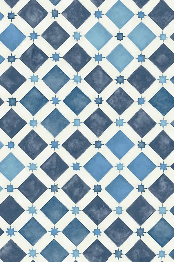Cole & Son Zellige Geometric Wallpaper - Blue product