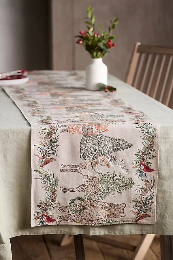 Terrain Christmas Cheer Table Runner - Linen by Anthropologie