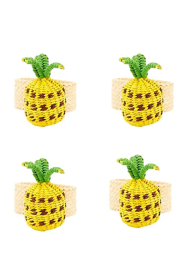 Cora Cora Handwoven Pineapple Napkin Rings Set of 4 product