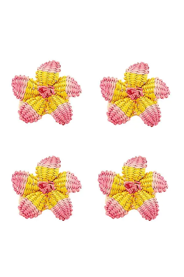Handwoven Hibiscus Napkin Rings Set of 4 product