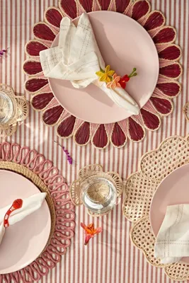 Handwoven Placemat - Red, Natural Fibers alternate view