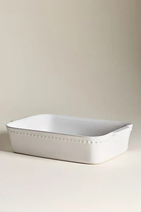 Costa Nova Large Rectangular Baker - White, Stoneware by Anthropologie