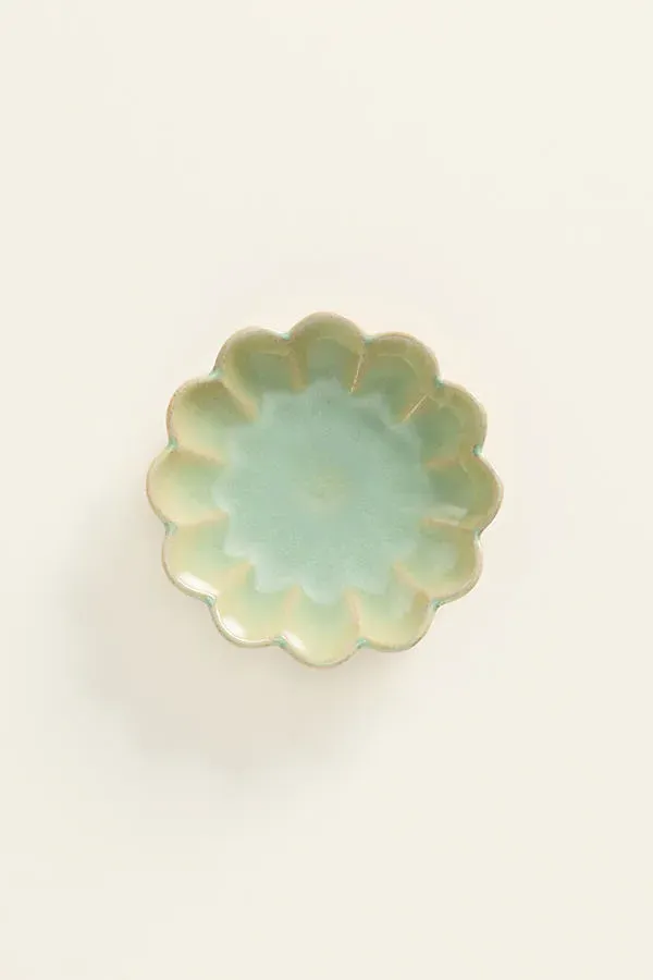 Marrakesh Small Appetizer Plates Set of 4 - Green, Stoneware by Anthropologie
