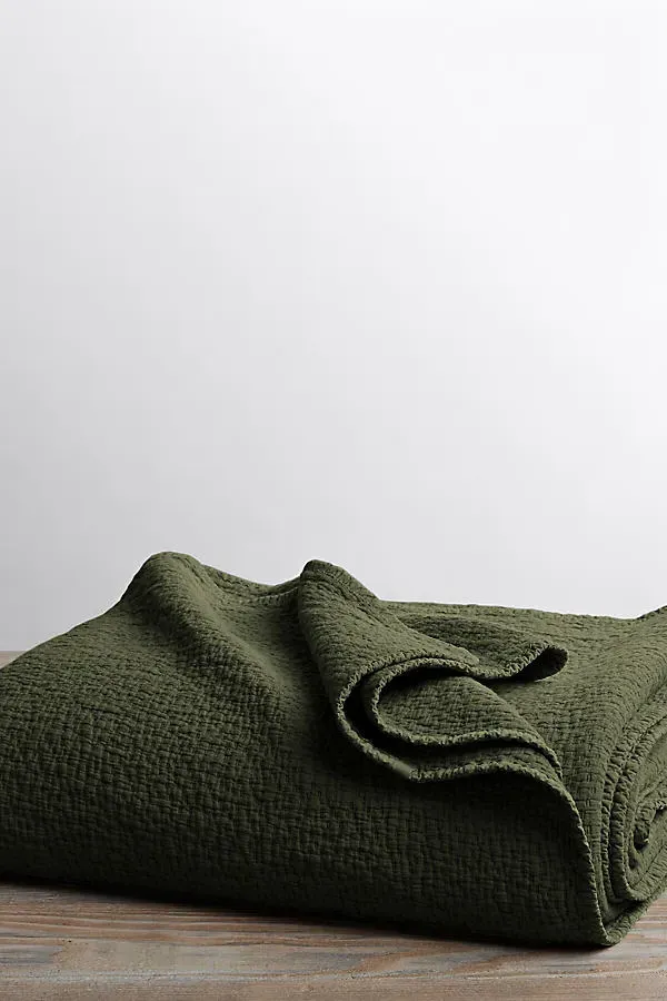 Cascade Matelasse Blanket - Green, Cotton product