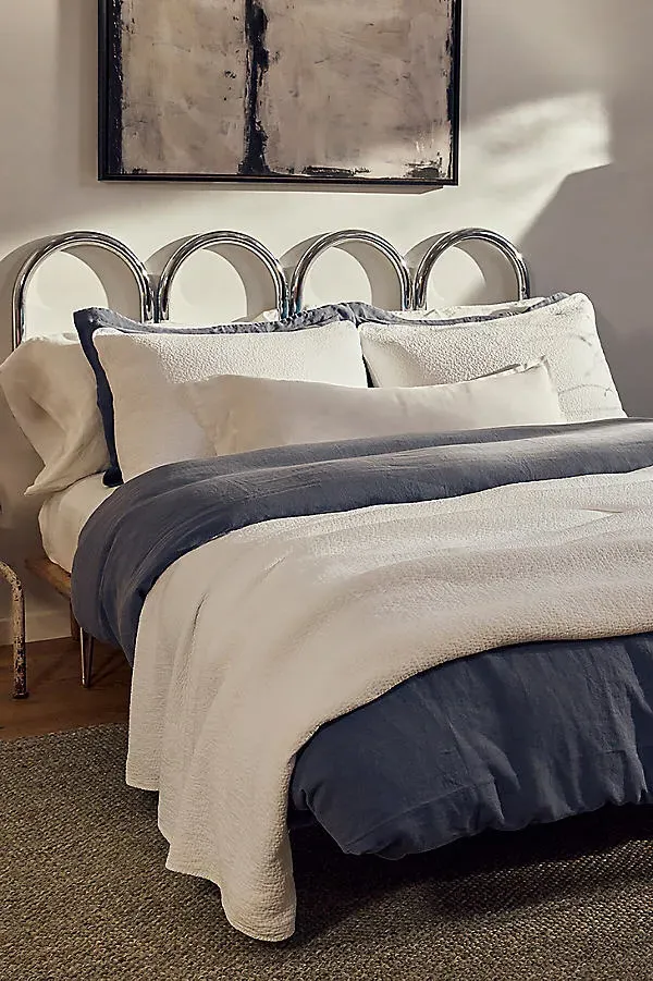Cascade Standard Matelasse Sham - White, Cotton by Anthropologie, alternate view