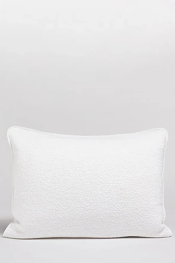 Cascade Standard Matelasse Sham - White, Cotton by Anthropologie