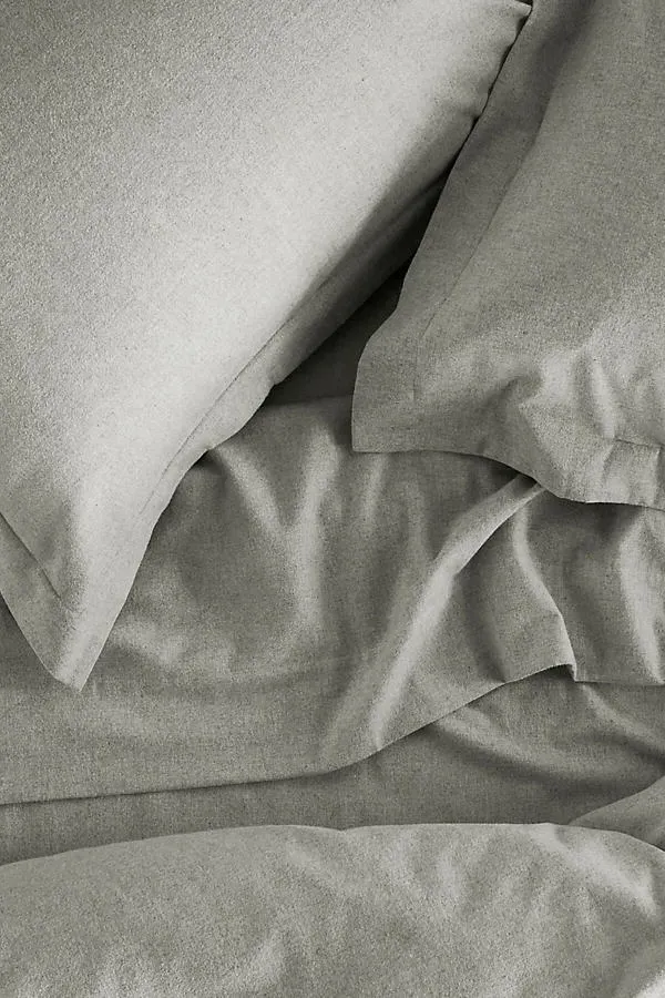 Cloud Brushed Organic Flannel Euro Sham - Silver, Cotton product