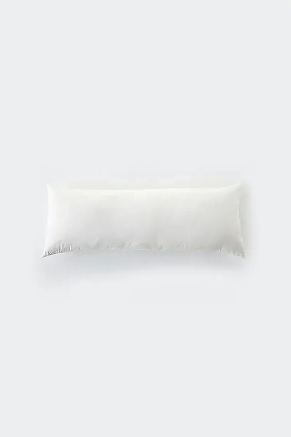 Down Feather Lumbar Pillow Insert - White, Cotton product