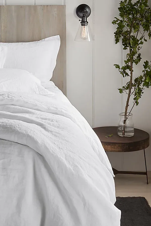 Organic Relaxed Linen Euro Sham - White by Anthropologie