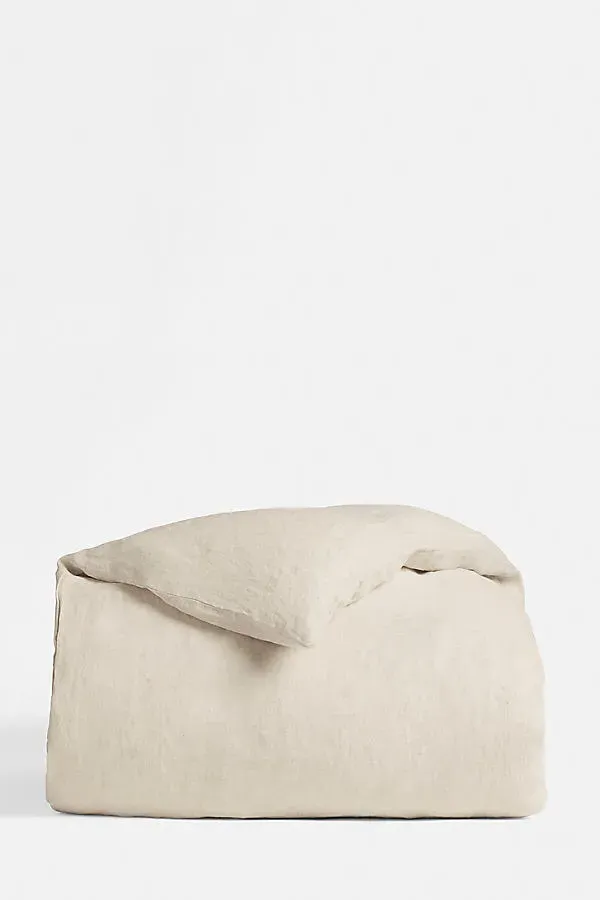 Organic Relaxed Queen Size Duvet Cover - Beige, Linen product