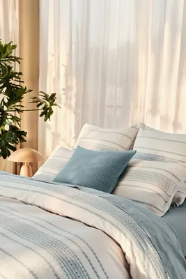 Rippled Stripe Euro Sham - Beige, Cotton/Linen product