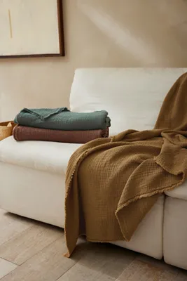 Topanga Matelasse Throw Blanket - Purple, Cotton/Linen product